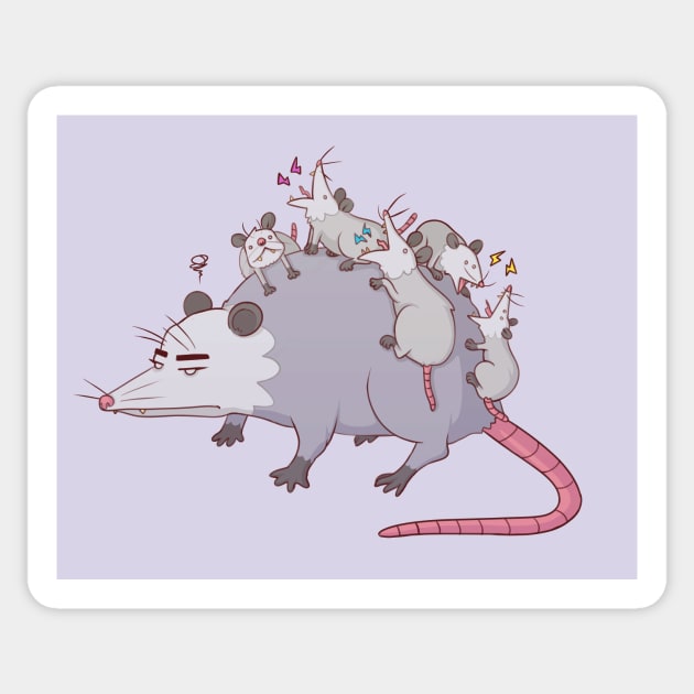 Possum Family Sticker by Cruzncreations